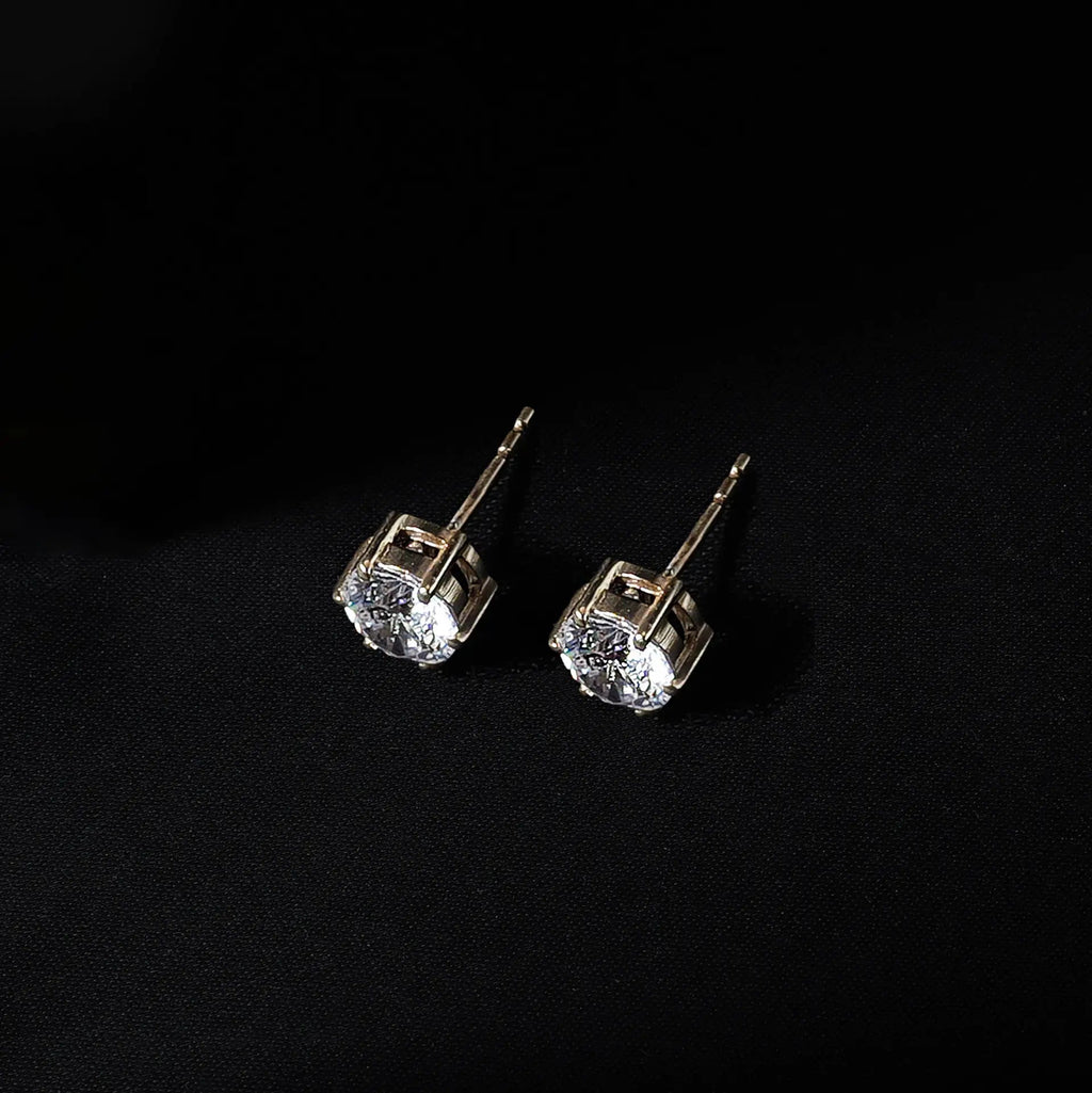 Crown Solitaire Earrings - Eleos