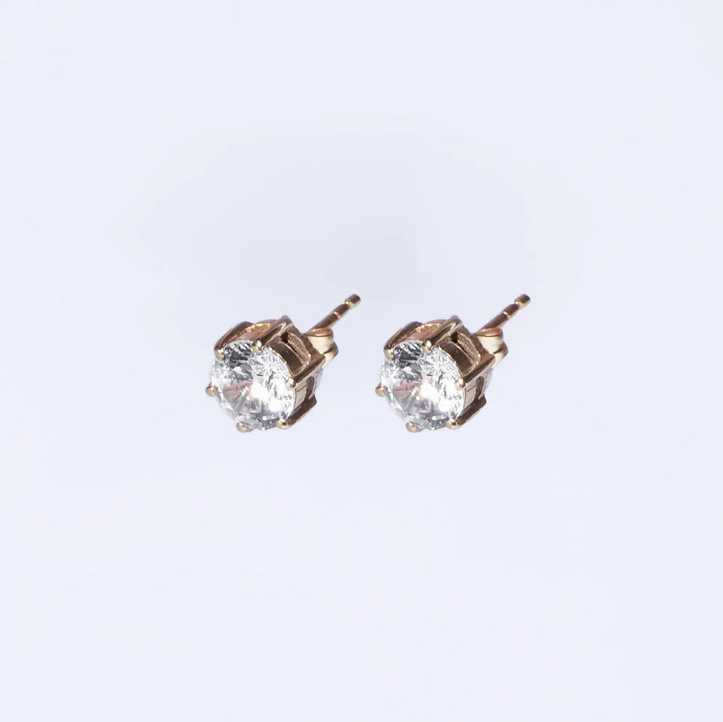 Crown Solitaire Earrings - Eleos