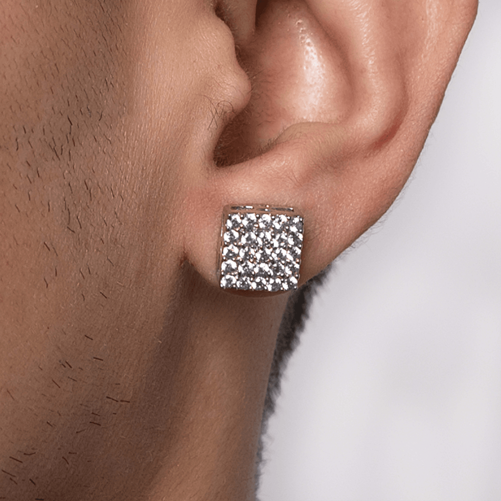 Iced Cube Stud Earrings - Eleos