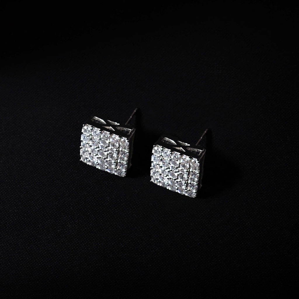 Iced Cube Stud Earrings - Eleos