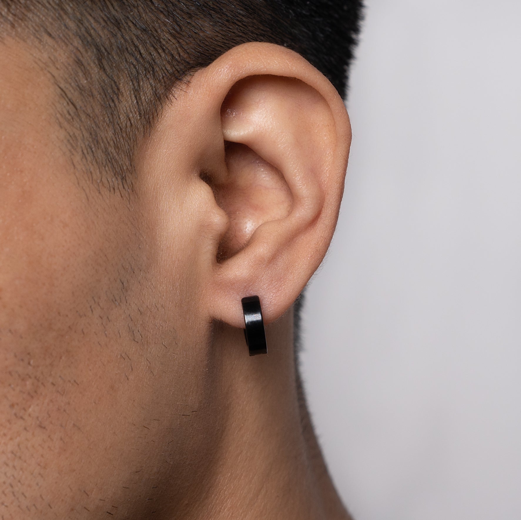 No Pierce Earring Hoops (Black) - Eleos