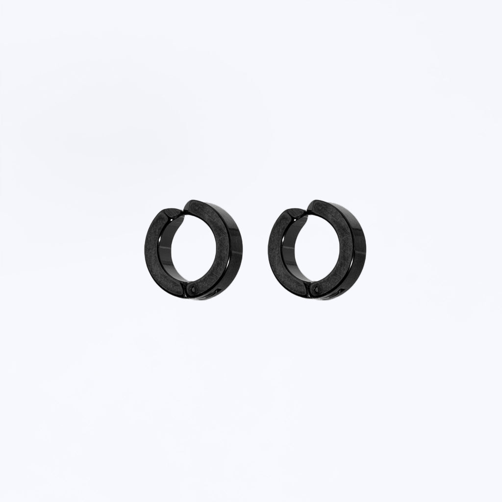 No Pierce Earring Hoops (Black) - Eleos