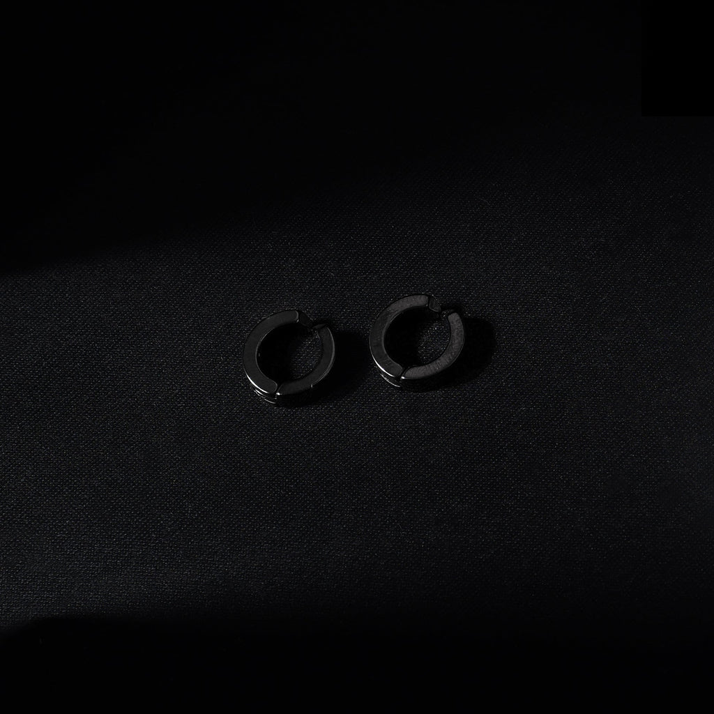 No Pierce Earring Hoops (Black) - Eleos