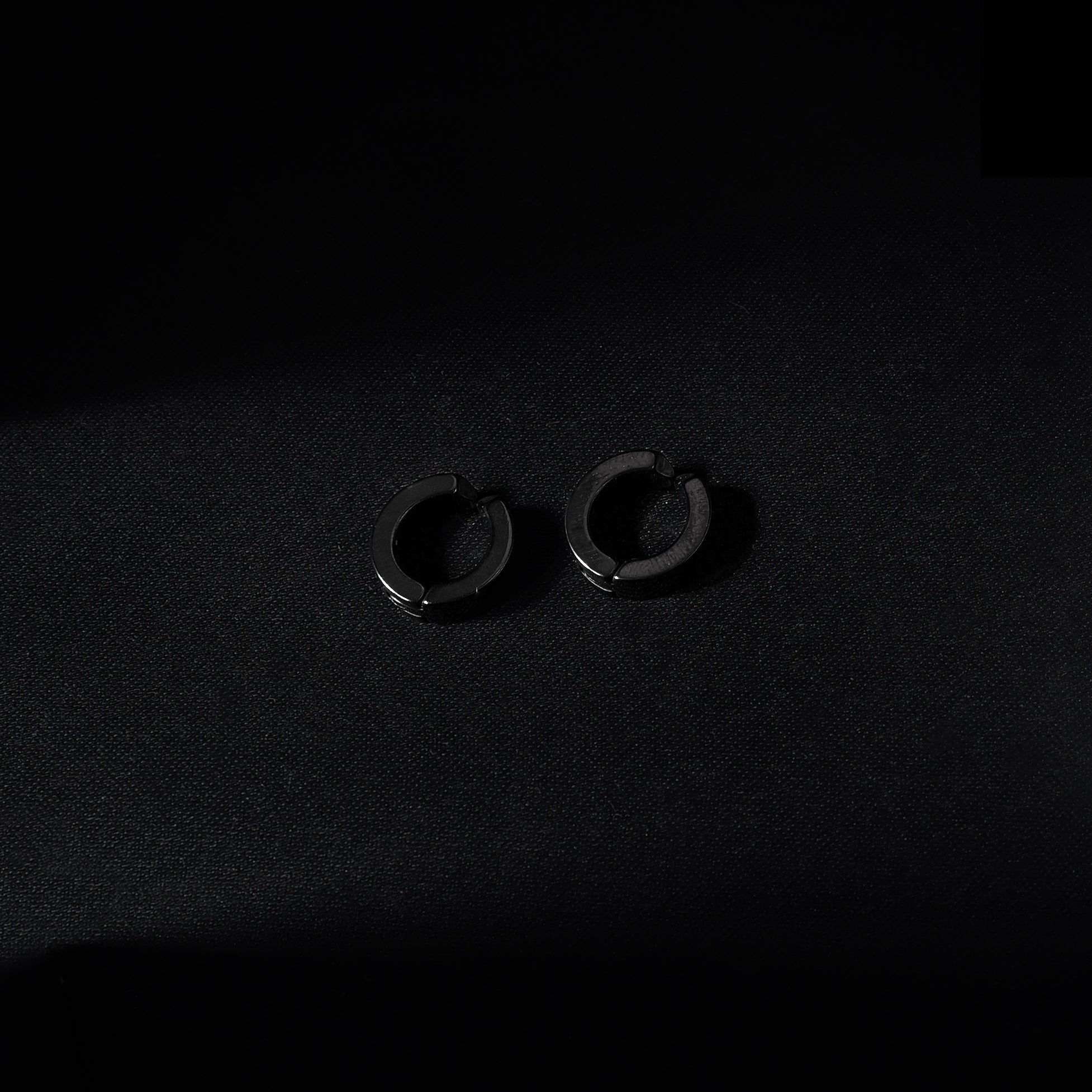 No Pierce Earring Hoops (Black) - Eleos