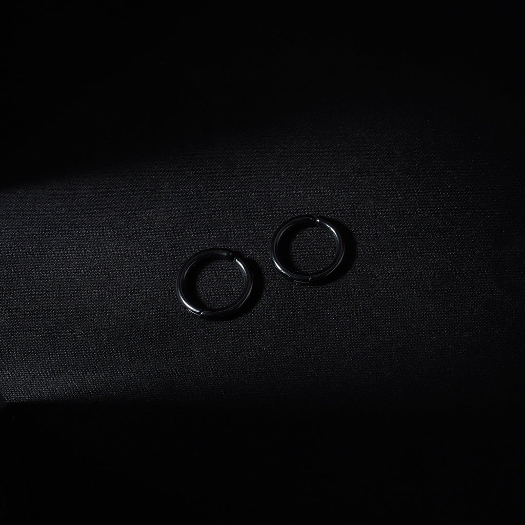 No Pierce Slim Hoops (Black) - Eleos