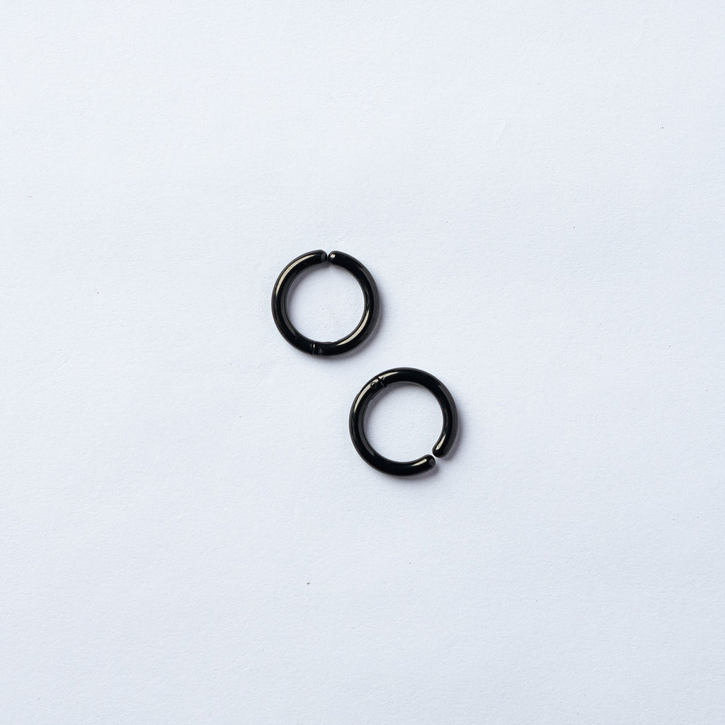 No Pierce Slim Hoops (Black) - Eleos