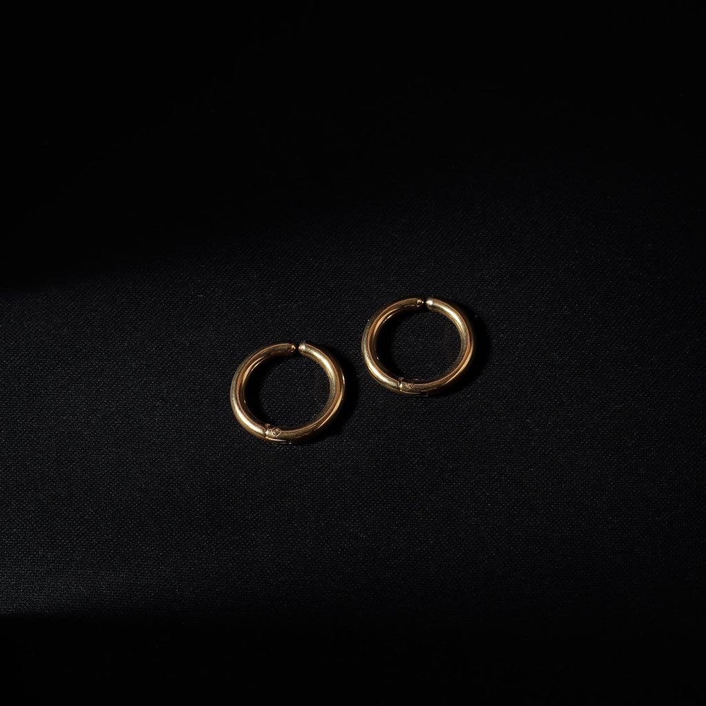 No Pierce Slim Hoops (Gold) - Eleos
