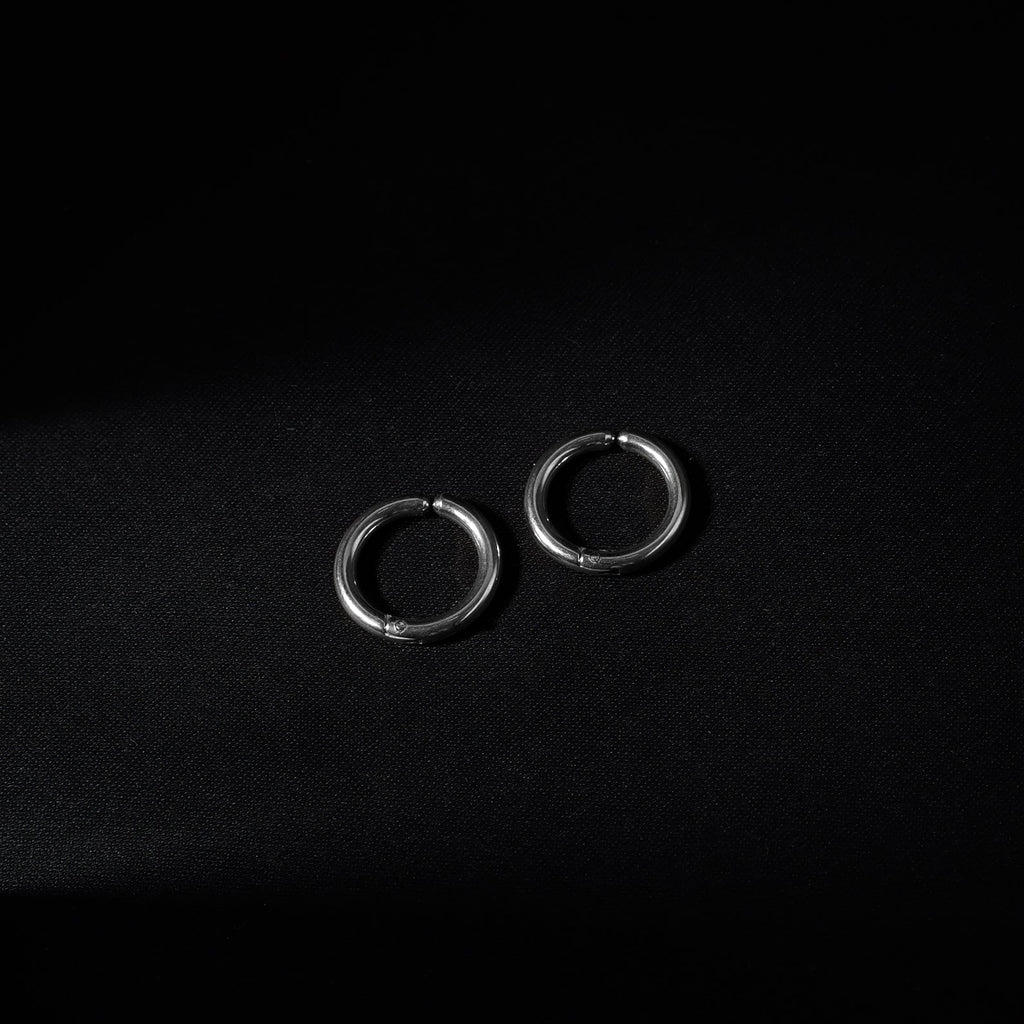 No Pierce Slim Hoops (Silver) - Eleos