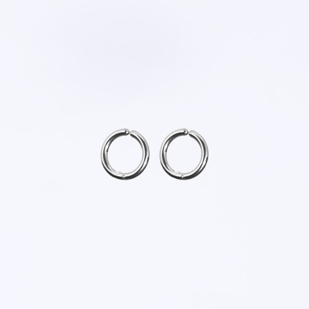 No Pierce Slim Hoops (Silver) - Eleos