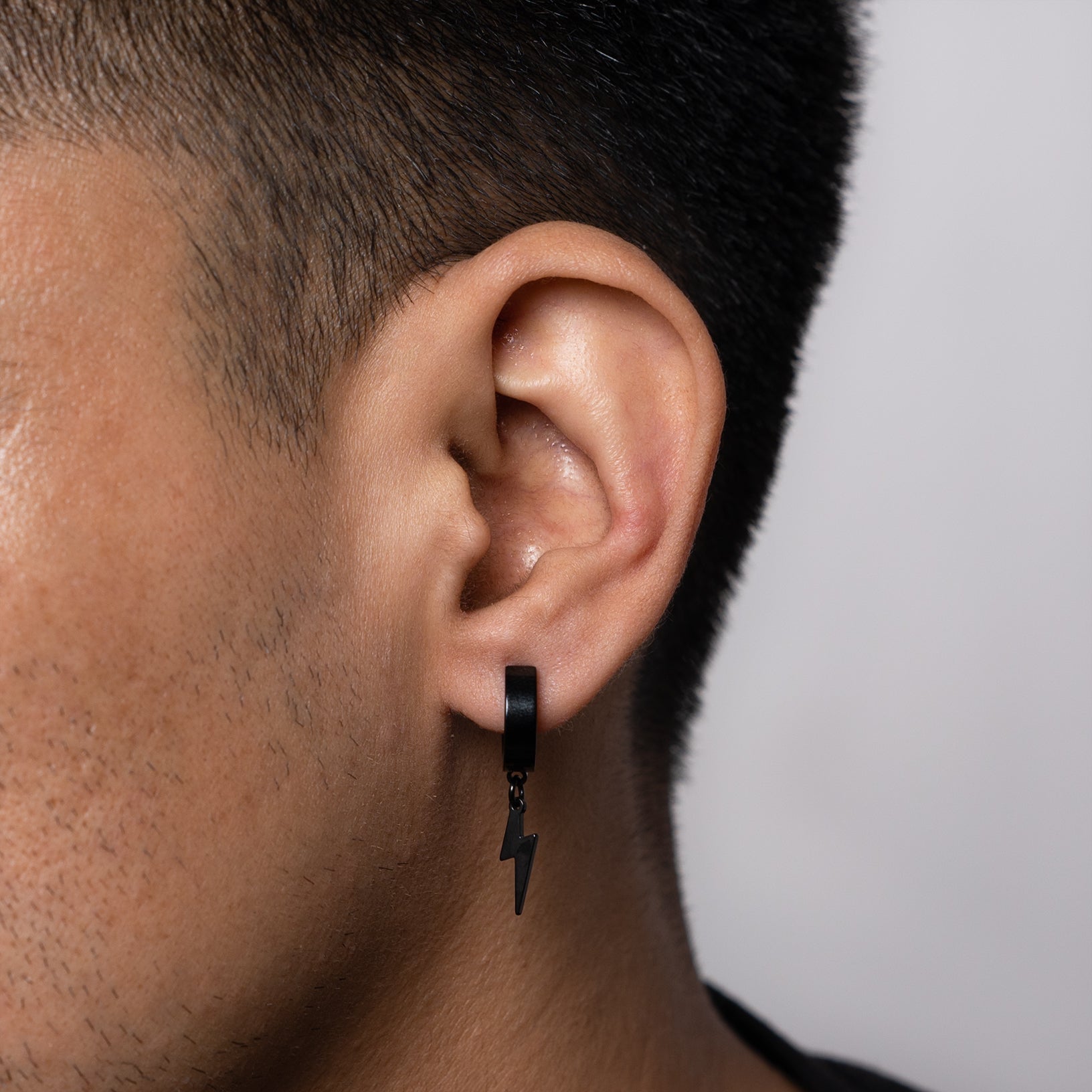 No Pierce Thunder Earrings (Black) - Eleos