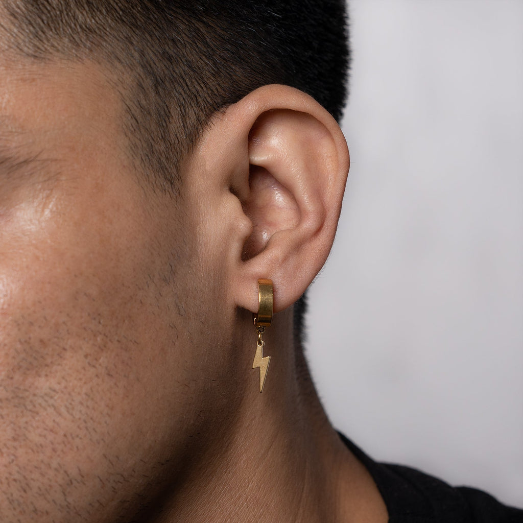 No Pierce Thunder Earrings (Gold) - Eleos