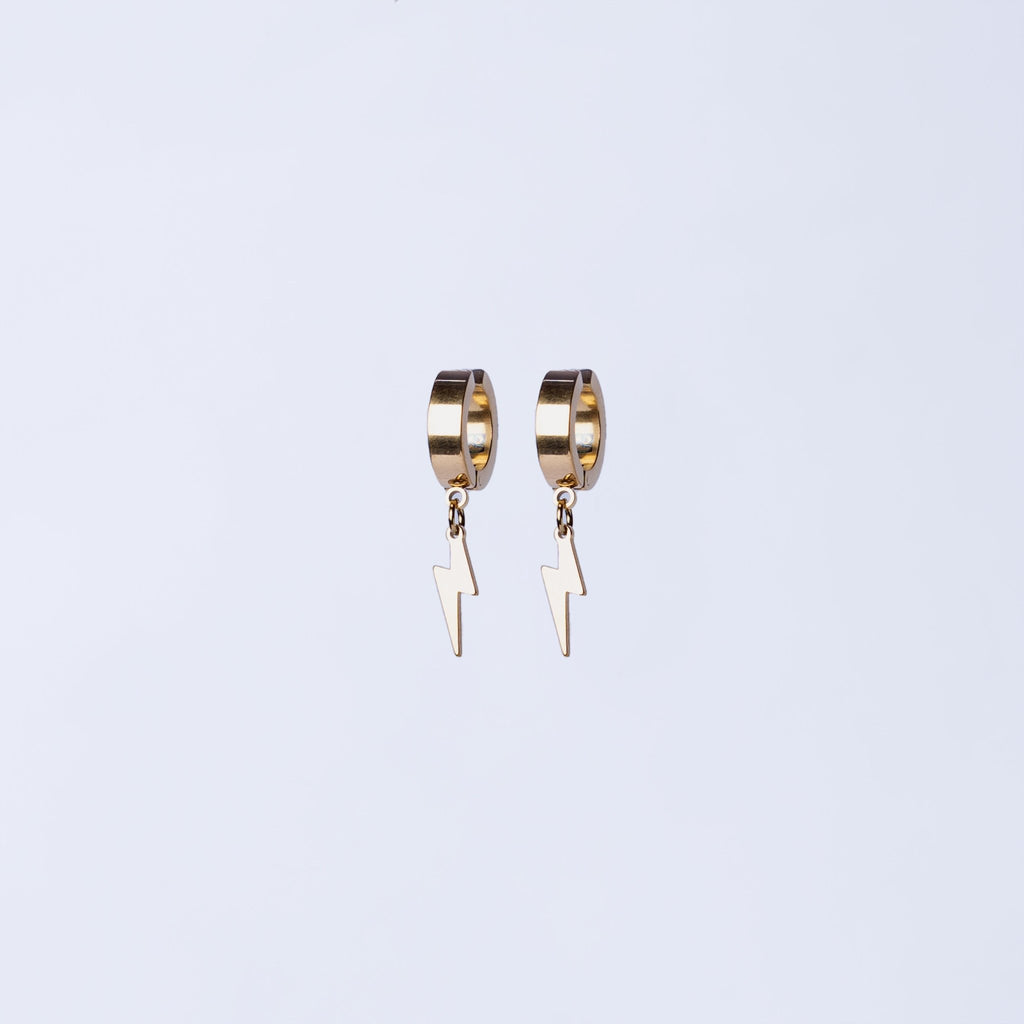 No Pierce Thunder Earrings (Gold) - Eleos