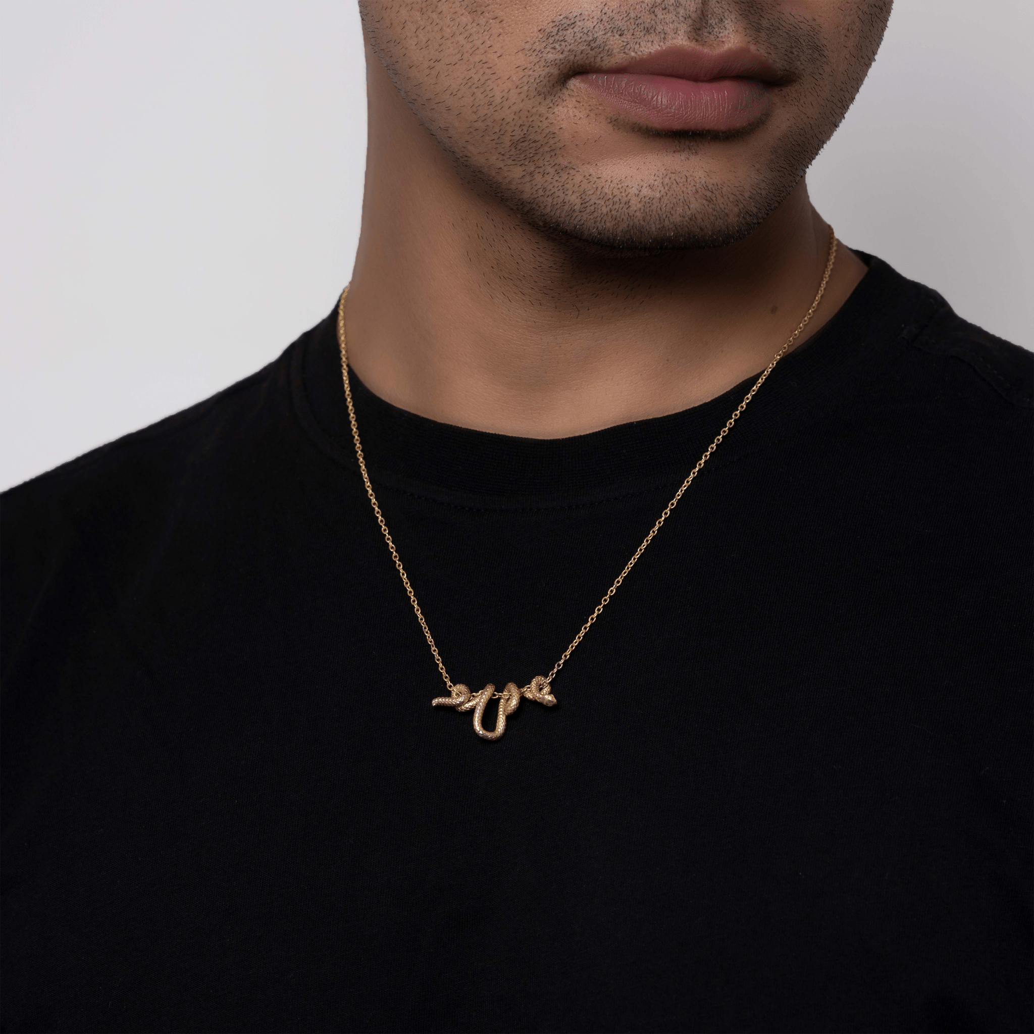 Snake Loop pendant (Gold) + Box Chain - Eleos