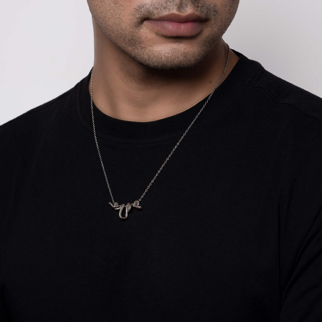 Snake Loop pendant (Silver) + Box Chain - Eleos