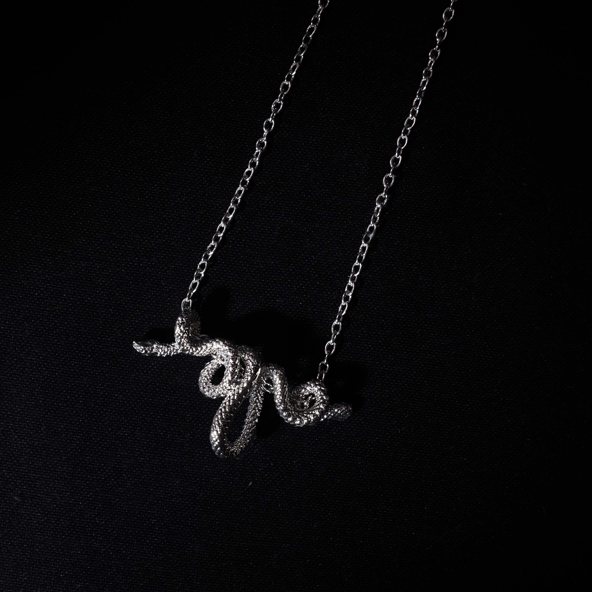 Snake Loop pendant (Silver) + Box Chain - Eleos