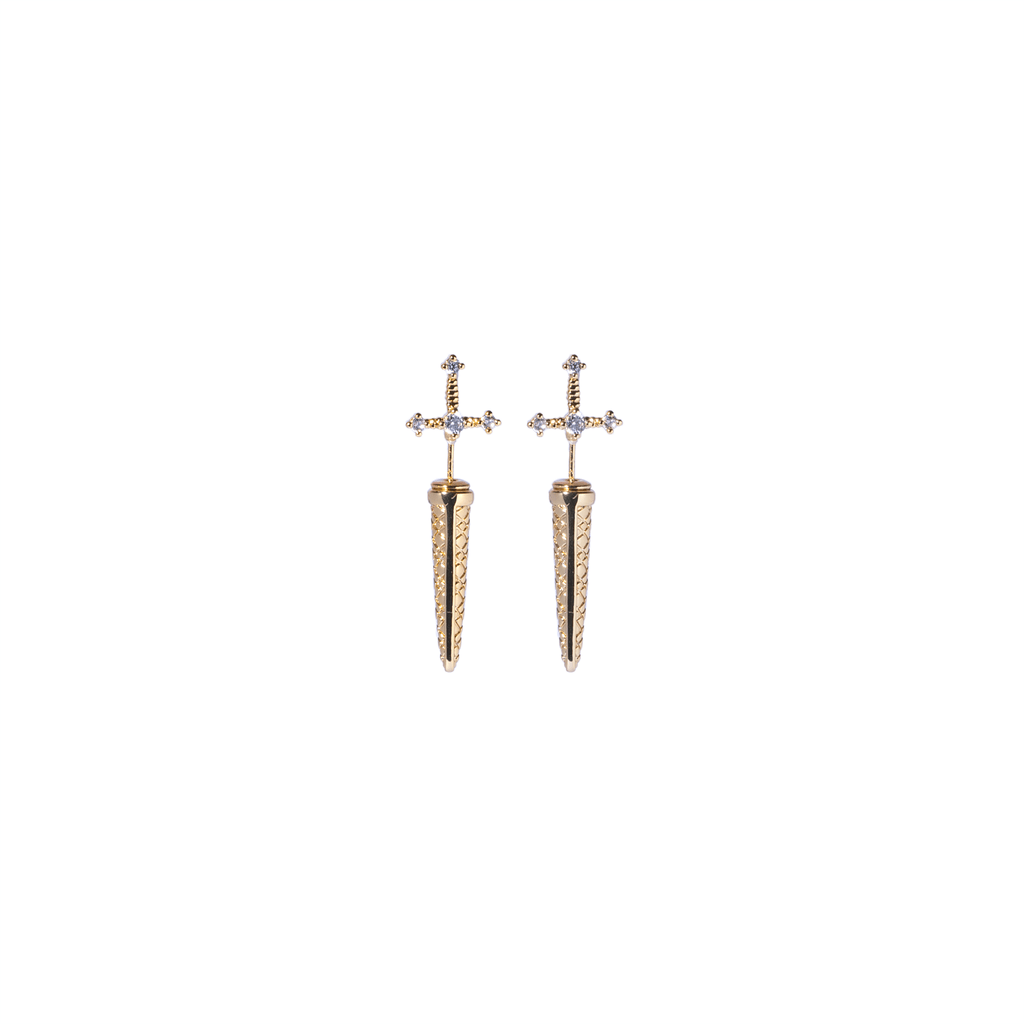 Sword of Valor Earrings (Gold) - Eleos