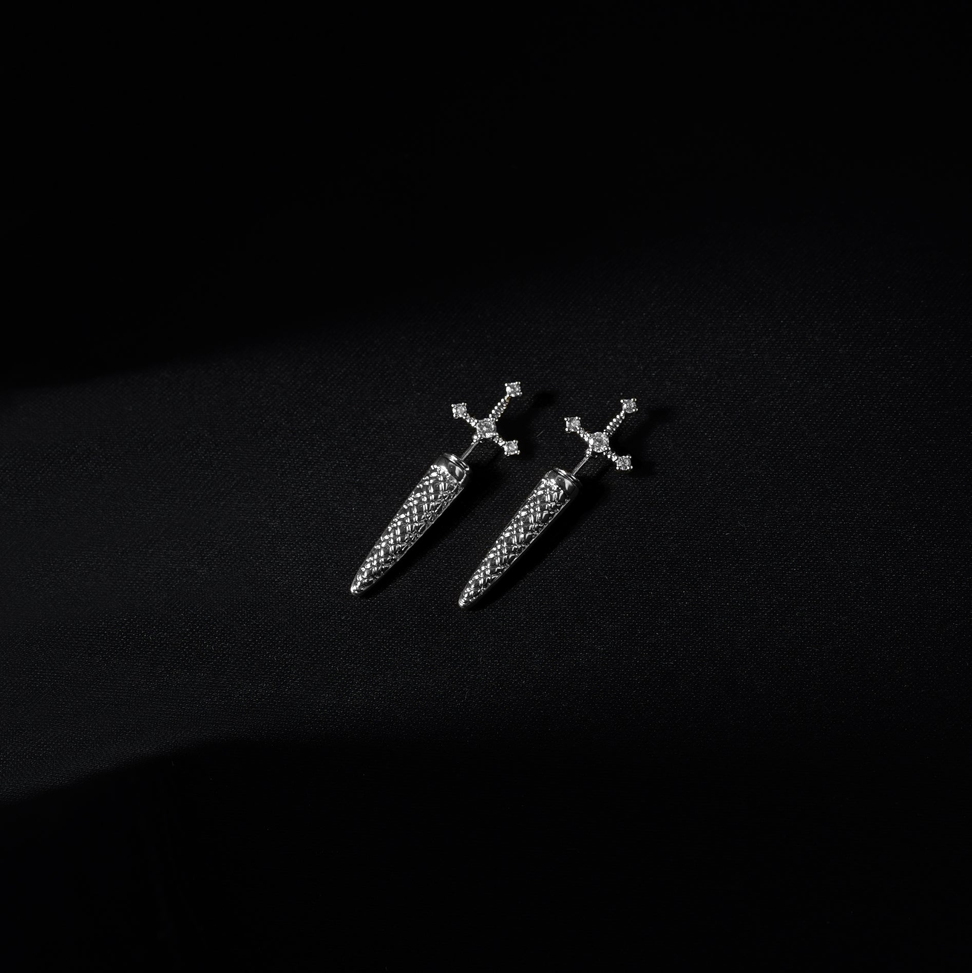 Sword of Valor Earrings (Silver) - Eleos