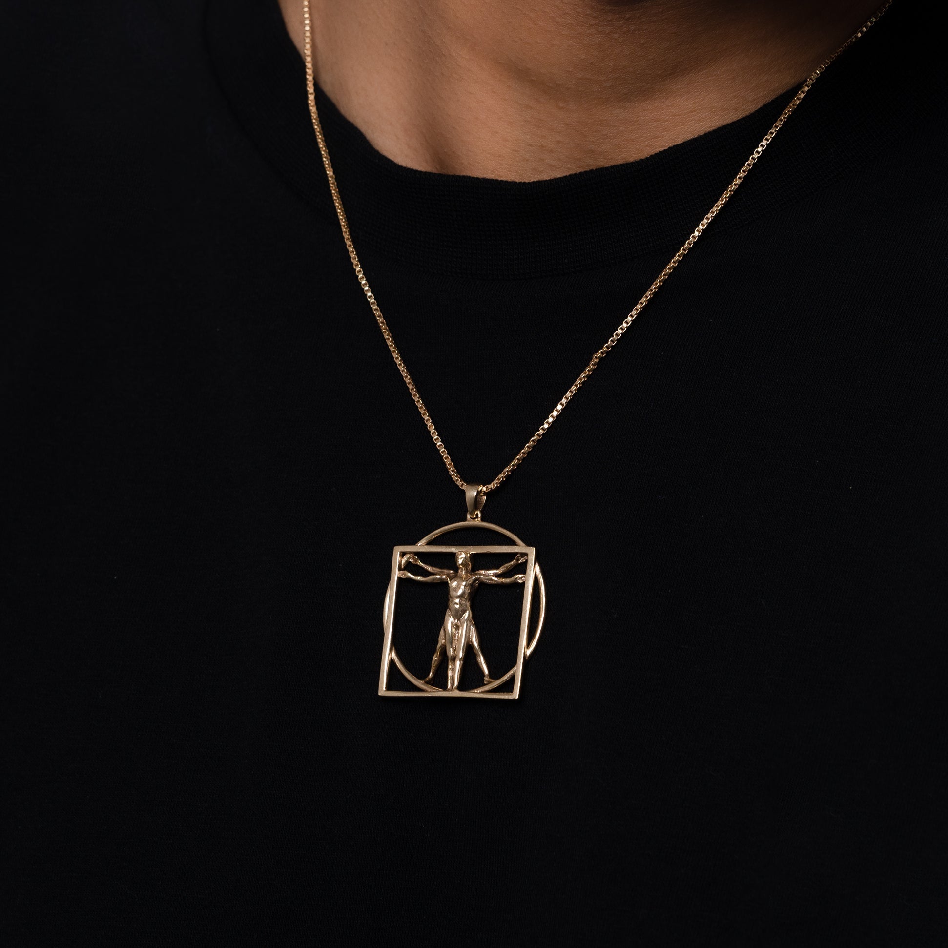 Vitruvian Man Pendant + Box Chain - Eleos